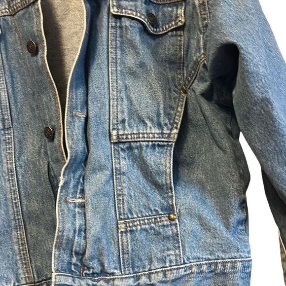 Vintage Denim Trucker Jacket, Classic Jean Jacket, Casual Stylish Outerwear - Picture 2 of 5